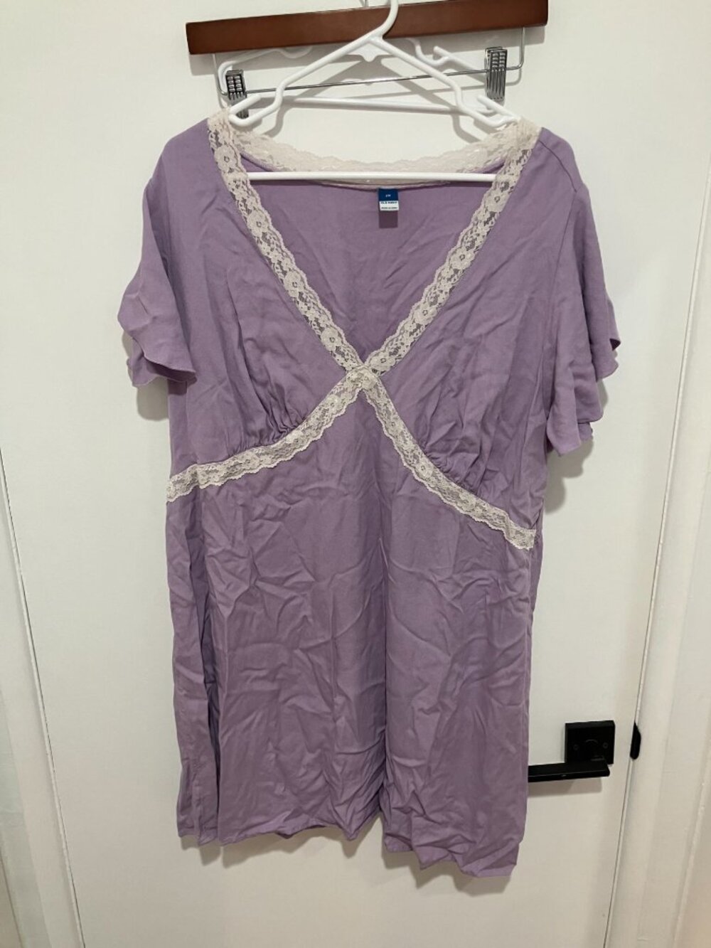 Old Navy Wisteria Purple Lace V-Neck Flutter Sleeve Mini Dress Size 2x